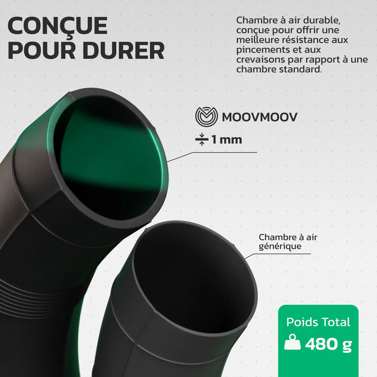 Chambre à air 16x6.50-8 en caoutchouc renforcé MoovMoov