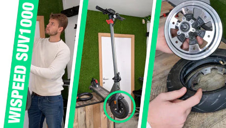 Changer la ROUE AVANT d’une Trottinette Wispeed SUV1000 - Pneu et Chambre à air