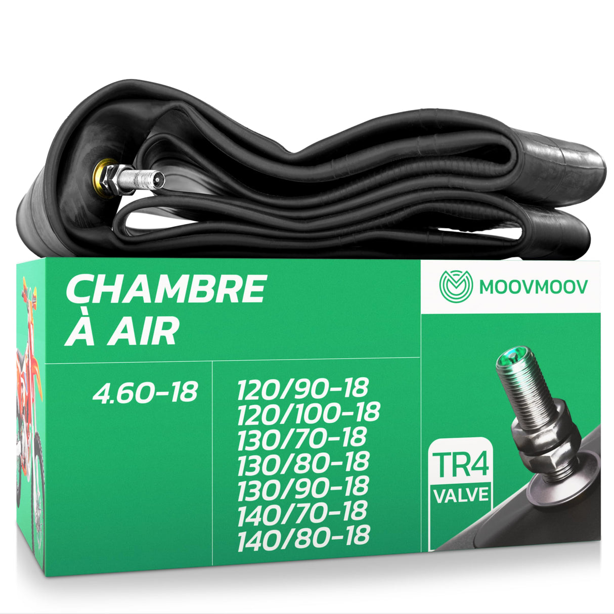 Chambre à air 4.50/5.00-18 valve droite (TR4)
