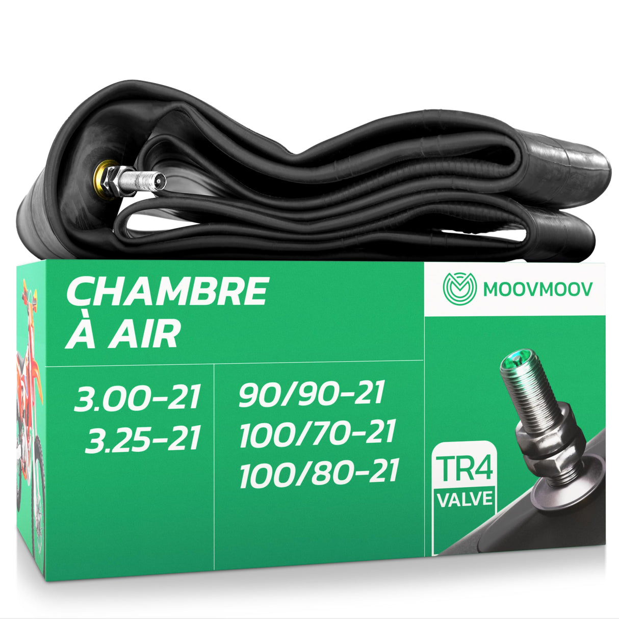 Chambre à air 3.00/3.25-21 valve droite (TR4)