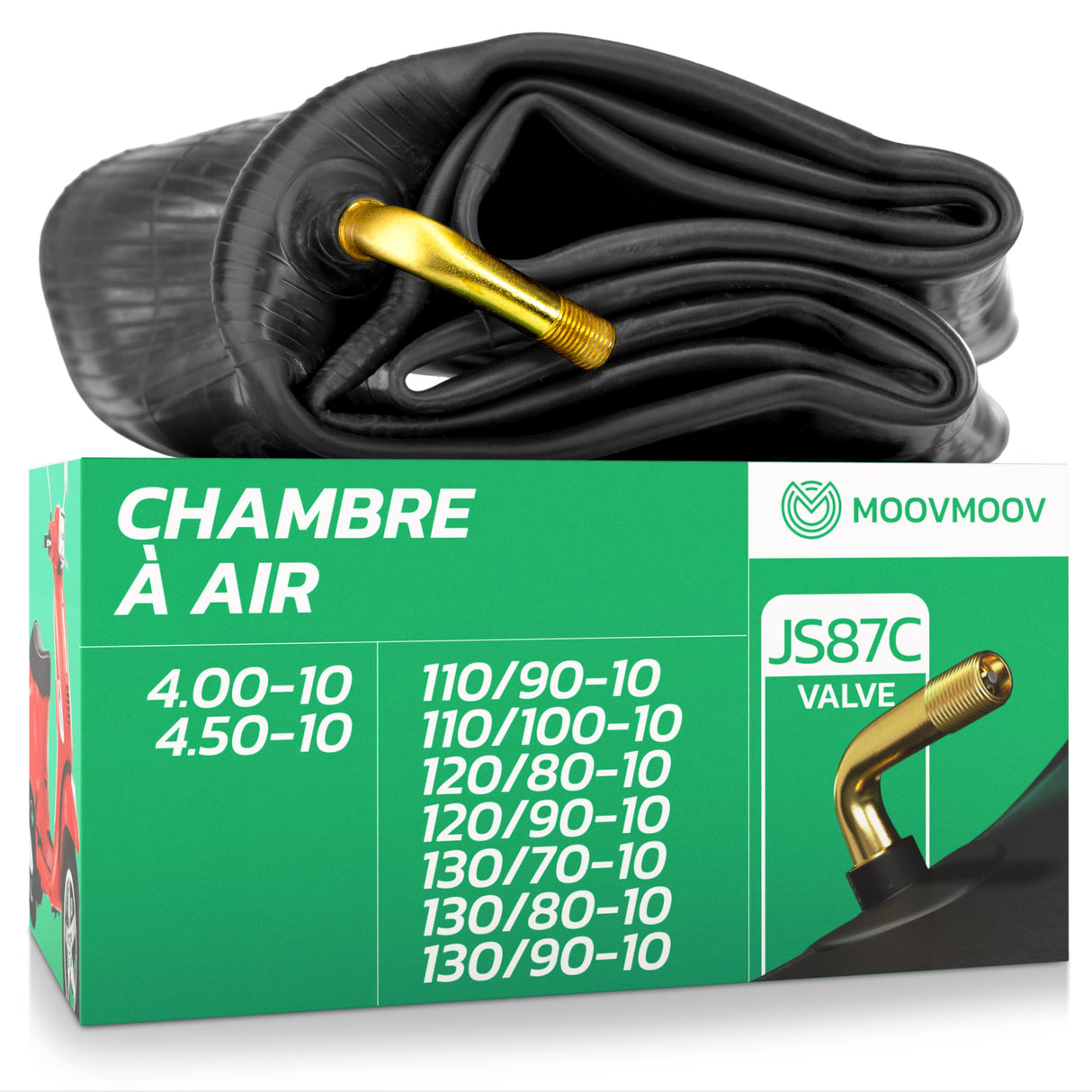 Chambre à Air 10" 4.00/4.50-10 Valve Coudée JS87C