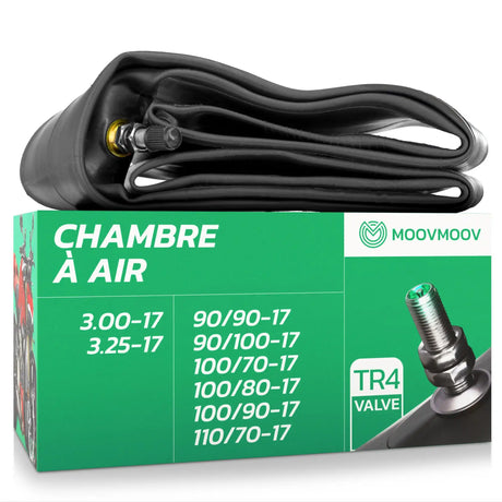 Chambre à air moto 17 pouces MoovMoov pour pneus 90/90-17 à 3.25-17, valve TR4
