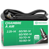 Chambre à air moto 14 pouces MoovMoov pour pneus de 2.25-14, 60/90-14, 60/100-14, 70/70-14 et 70/80-14, valve TR4