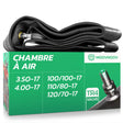 Chambre à air moto 17 pouces MoovMoov pour pneus de 100/100-17, 110/80-17, 120/70-17, 3.50-17 et 4.00-17, valve TR4