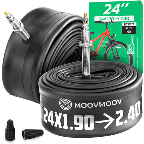 Chambre à air 24 pouces MoovMoov pour pneus de 24x1.90 à 24x2.40, valve Presta 40 mm