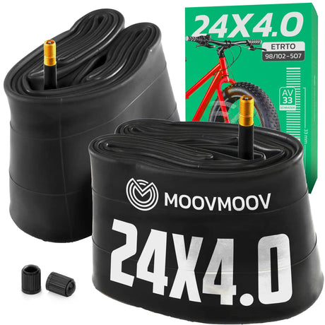 Chambre à air 24x4.0 Fatbike MoovMoov pour pneus Fatbike 24x4.0, valve Schrader