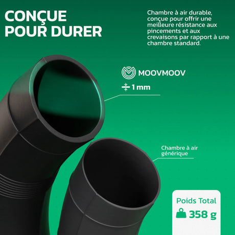 Chambre à air moto 18 pouces en caoutchouc butyle renforcé MoovMoov