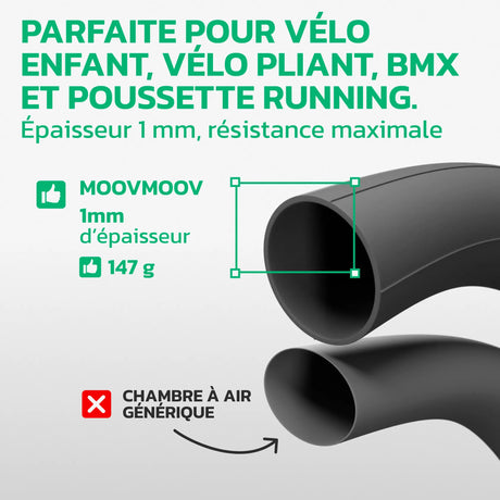 Chambre à air 20 pouces en caoutchouc butyle renforcé MoovMoov