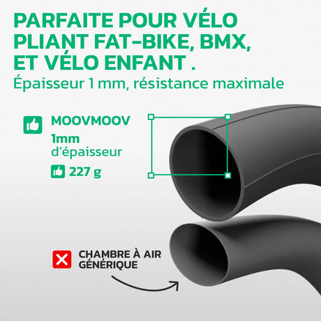 Chambre à air 20 pouces en caoutchouc butyle renforcé MoovMoov