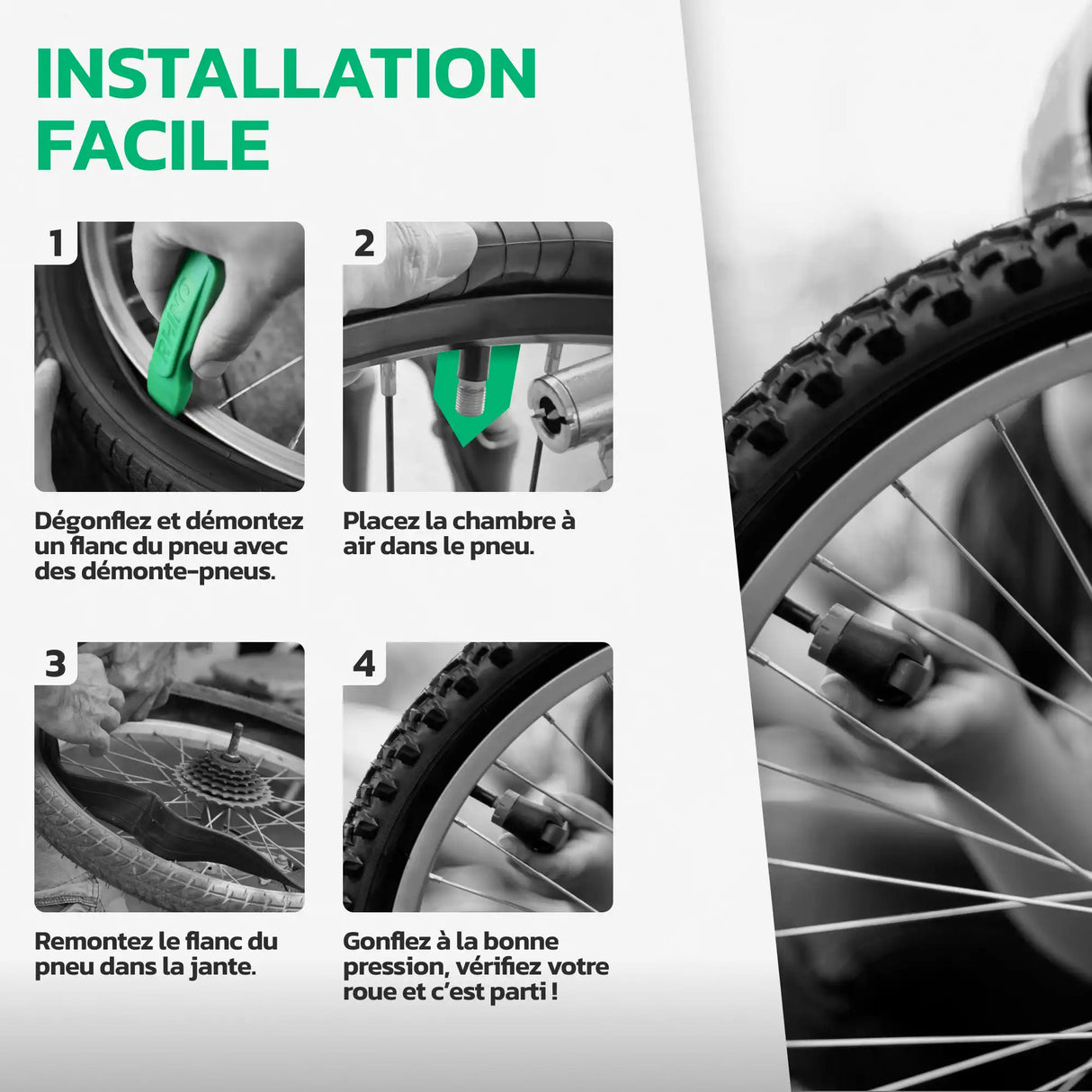 Guide d'installation – Chambre à air 12 pouces MoovMoov