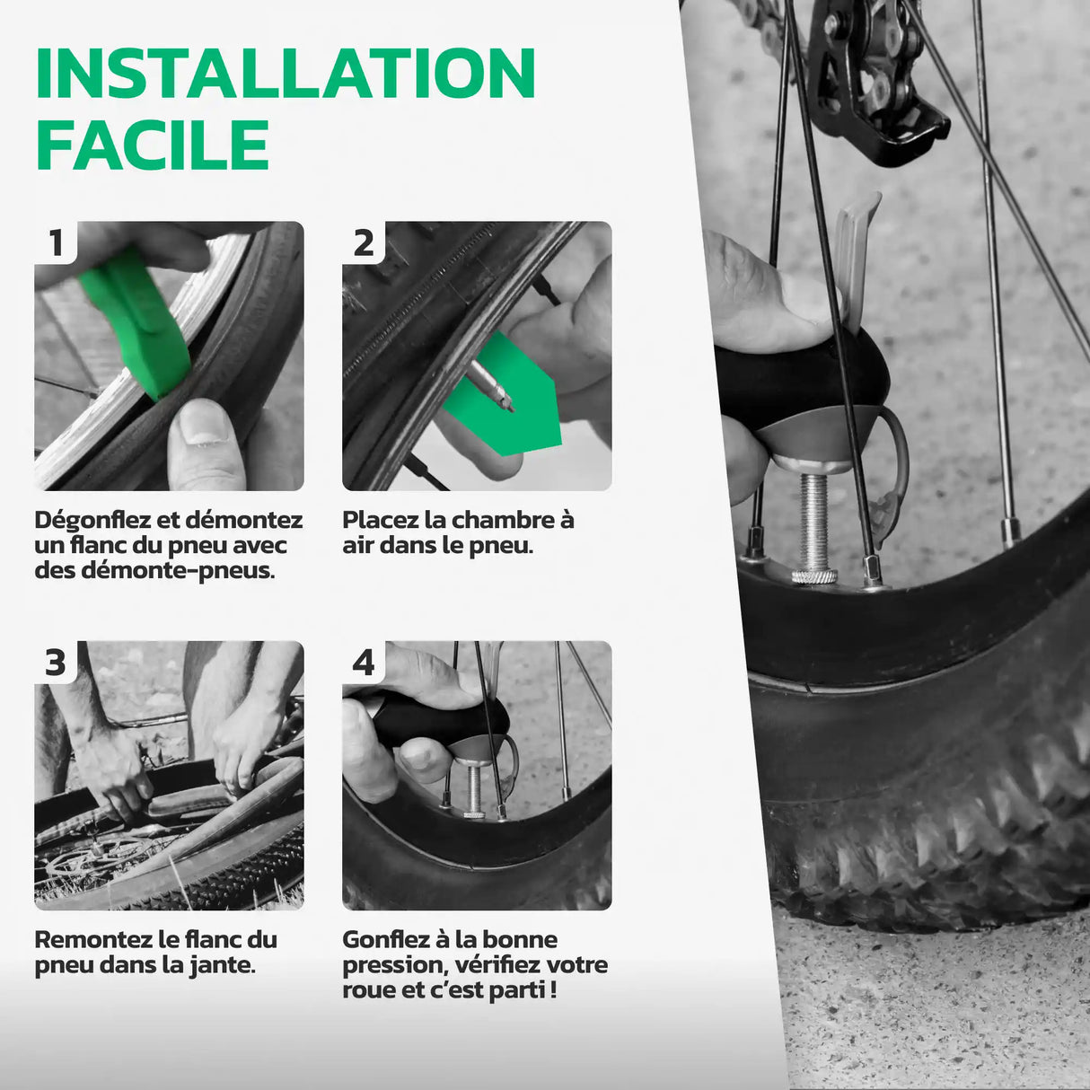 Guide d'installation de la chambre à air 16 pouces MoovMoov
