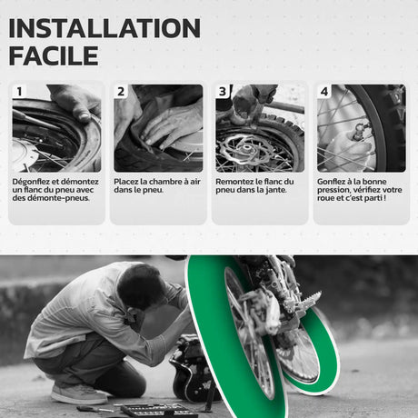 Guide d'installation de la chambre à air moto 18 pouces MoovMoov