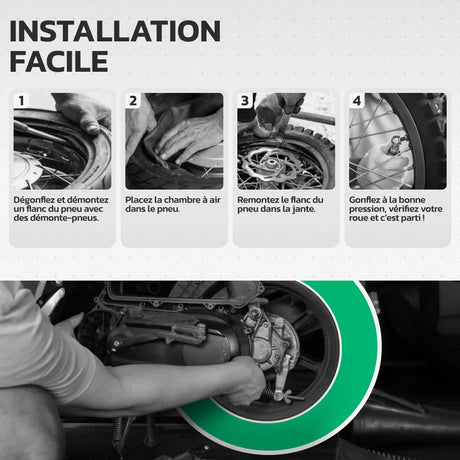 Guide d'installation de la chambre à air moto 10 pouces MoovMoov