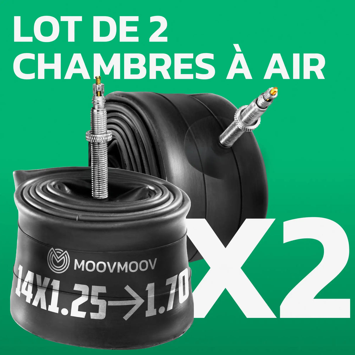 Lot de 2 chambres à air 14 pouces MoovMoov