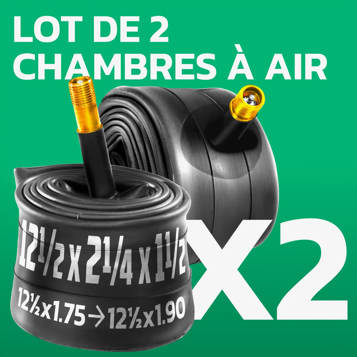 Lot de 2 chambres à air 12,5 pouces MoovMoov