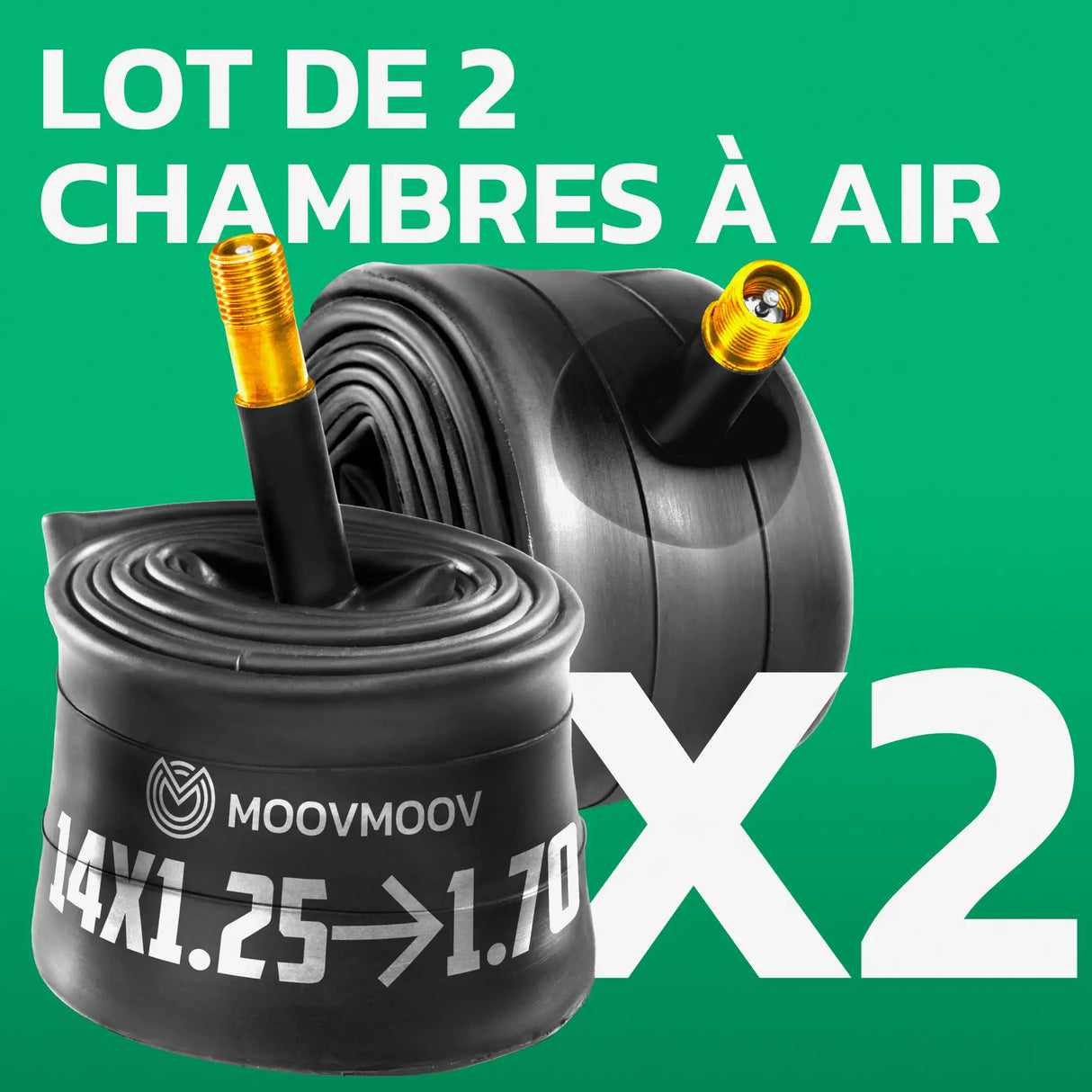 Lot de 2 chambres à air 14 pouces MoovMoov