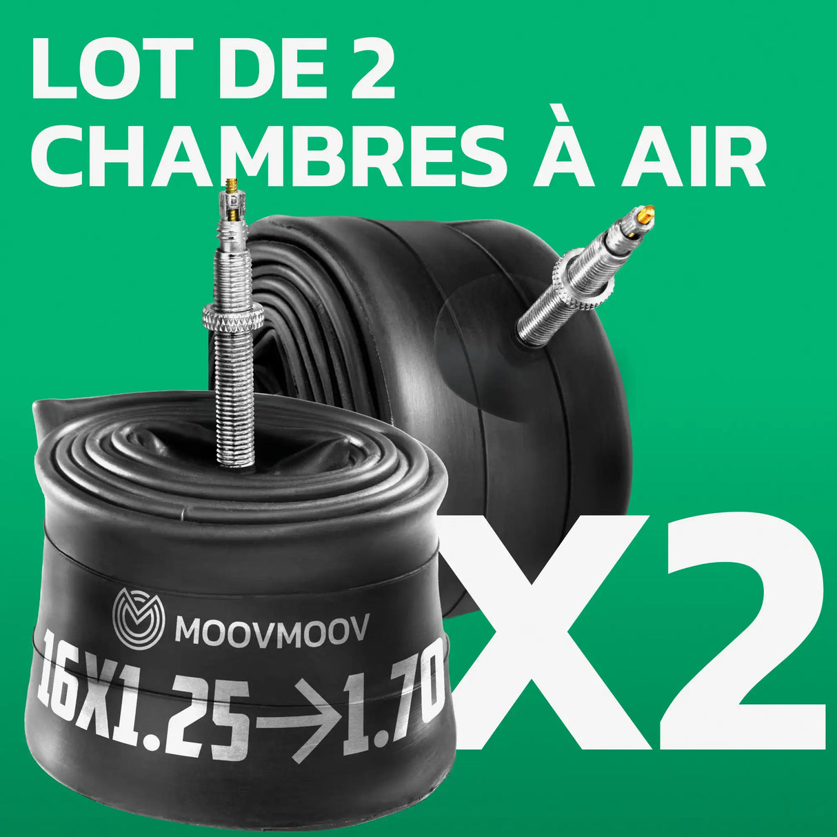 Lot de 2 chambres à air 16 pouces MoovMoov