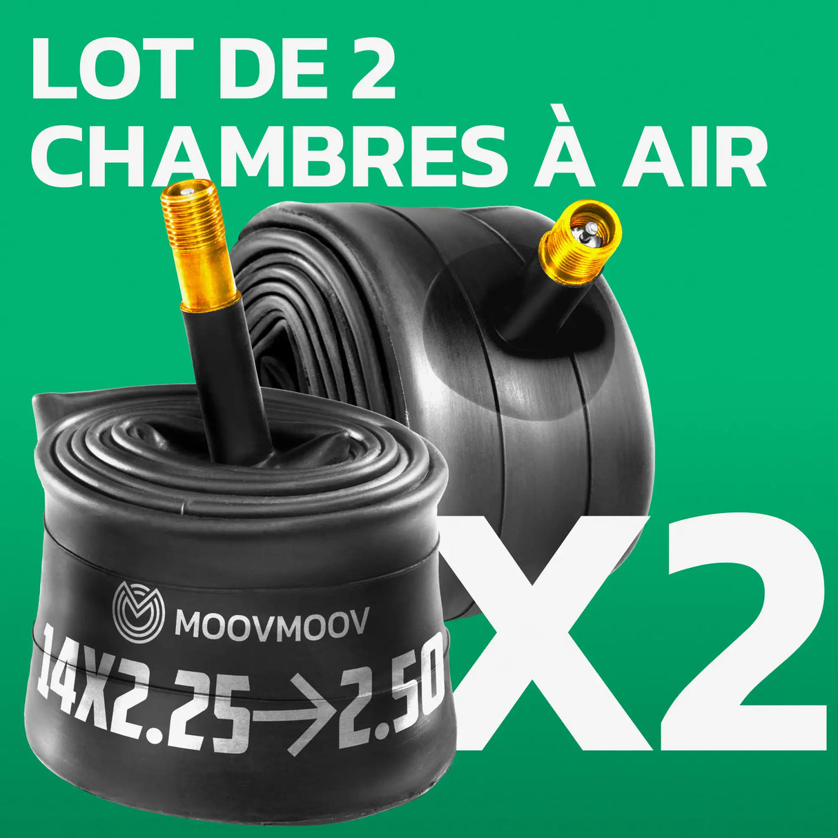 Lot de 2 chambres à air 14 pouces MoovMoov