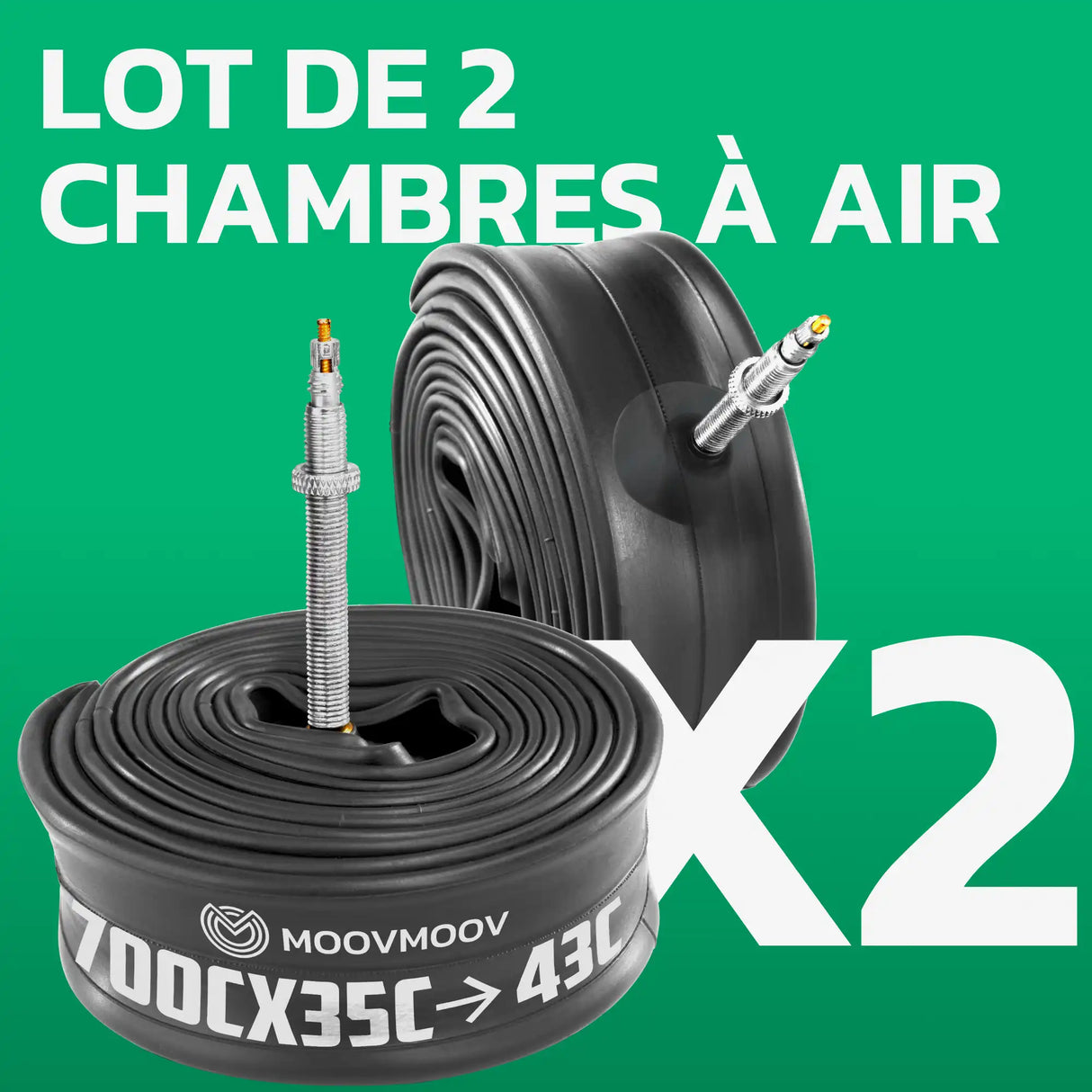 Lot de 2 chambres à air 700C MoovMoov