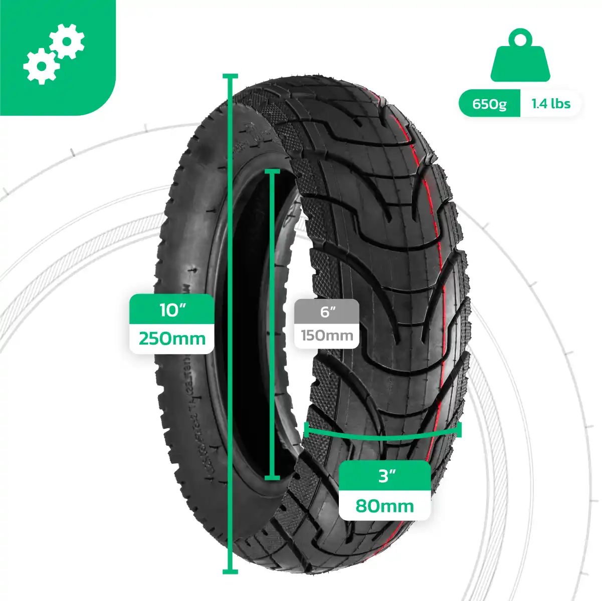 Pneu Plein 10x2.125 Pouces Pour Trottinette électrique - Increvable, Compatible SoFlow S06, VivoBike - 8