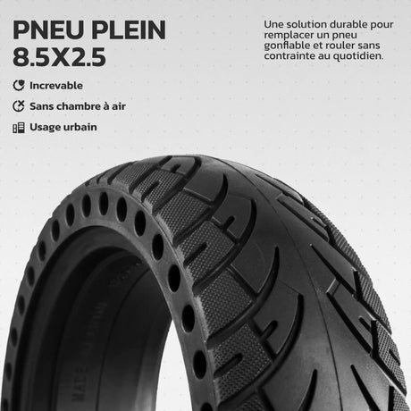 Pneu plein increvable 8 1/2x2.5 pour trottinette MoovMoov
