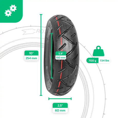 Pneu trottinette 10x2.5