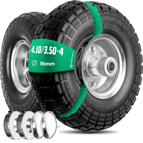 Roues increvables 4.10/3.50-4 jante acier MoovMoov