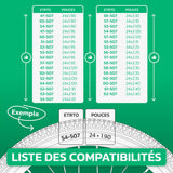 Tableau de compatibilité des tailles de pneus et ETRTO – chambre à air 24 pouces MoovMoov