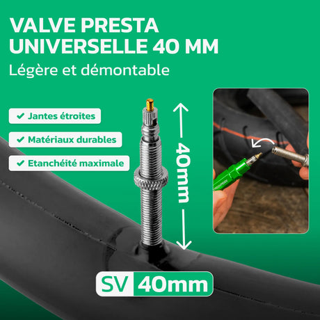 Valve Presta 40 mm de la chambre à air 26 pouces MoovMoov