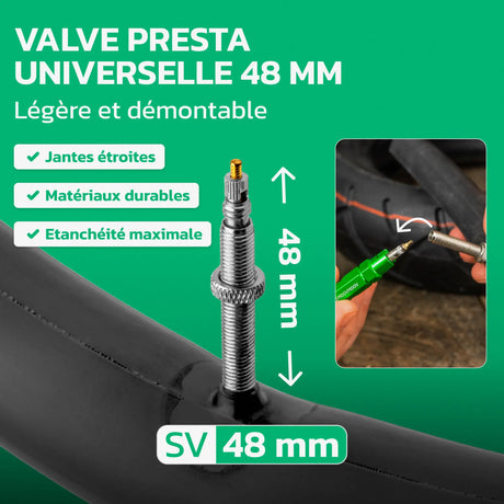 Valve Presta 48 mm de la chambre à air 16 pouces MoovMoov